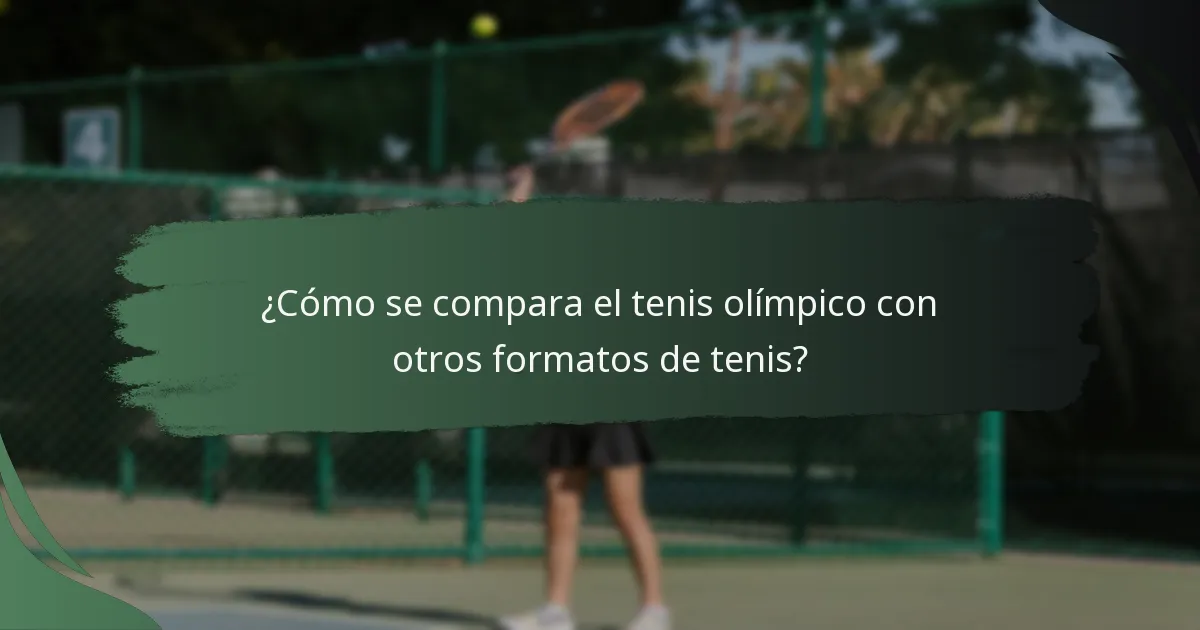 ¿Cómo se estructura la puntuación en el tenis olímpico?