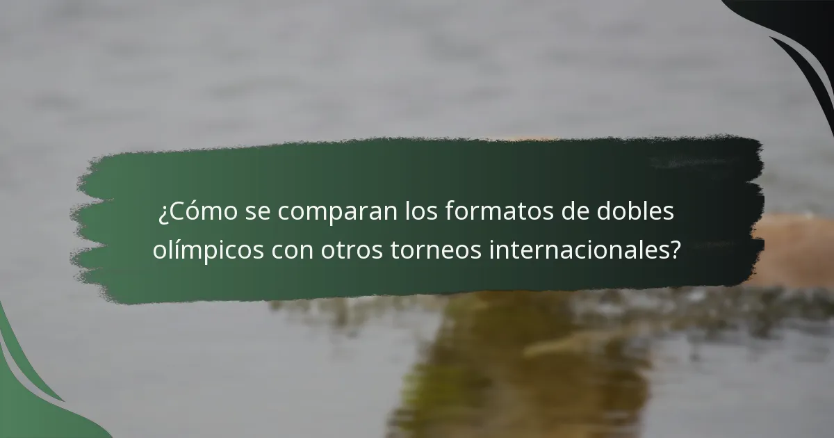 ¿Qué variaciones de puntuación existen en los dobles de tenis olímpico?