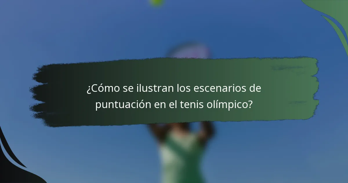 ¿Cómo se ilustran los escenarios de puntuación en el tenis olímpico?