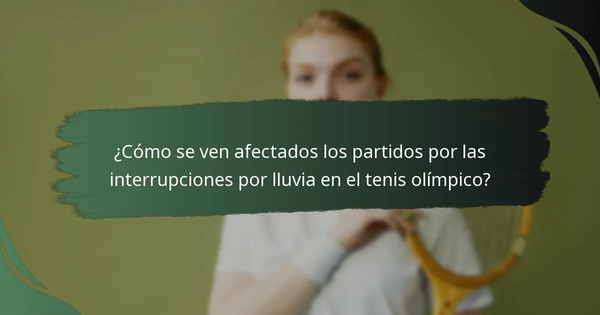 ¿Cuáles son las reglas de reanudación para los partidos de tenis olímpico?