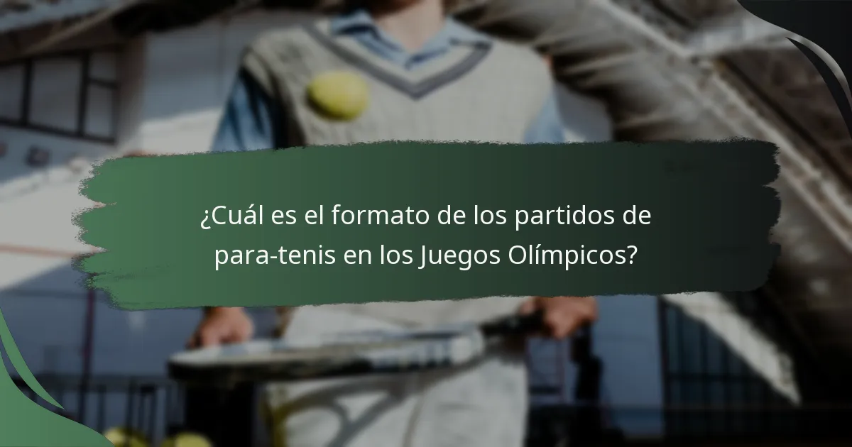 ¿Cuál es la estructura del evento de para-tenis en los Juegos Olímpicos?