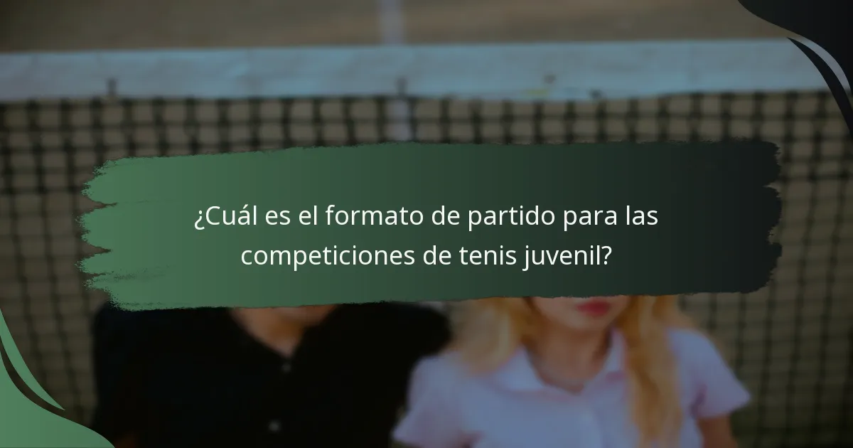 ¿Qué regulaciones rigen las competiciones de tenis juvenil?