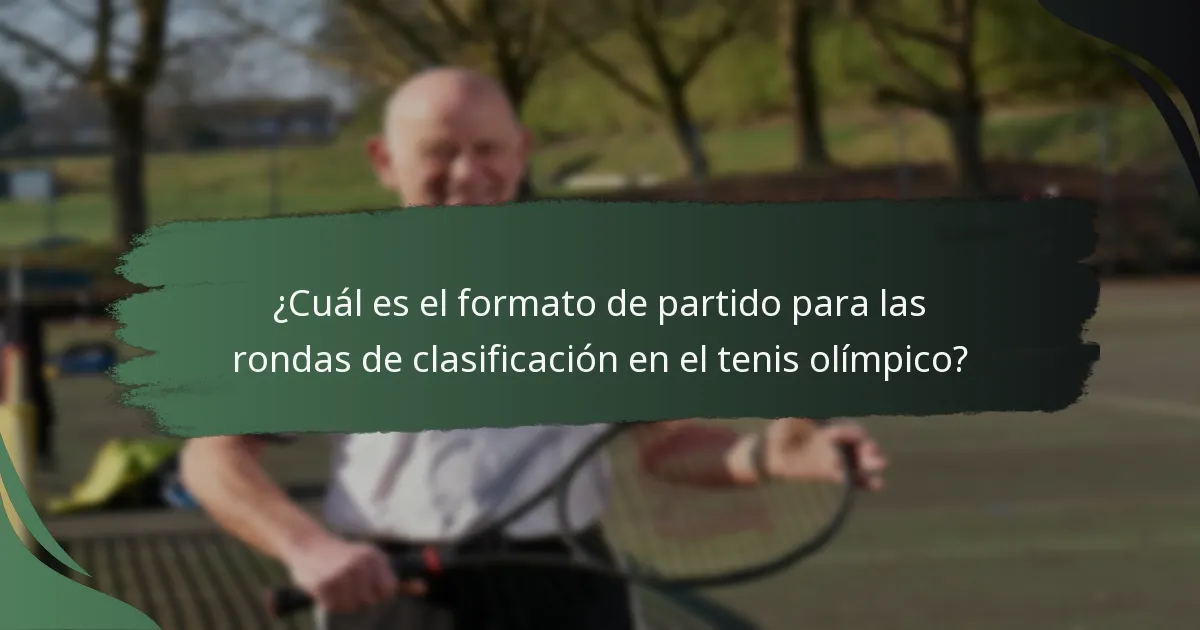 ¿Cómo funciona el progreso en los torneos de tenis olímpico?