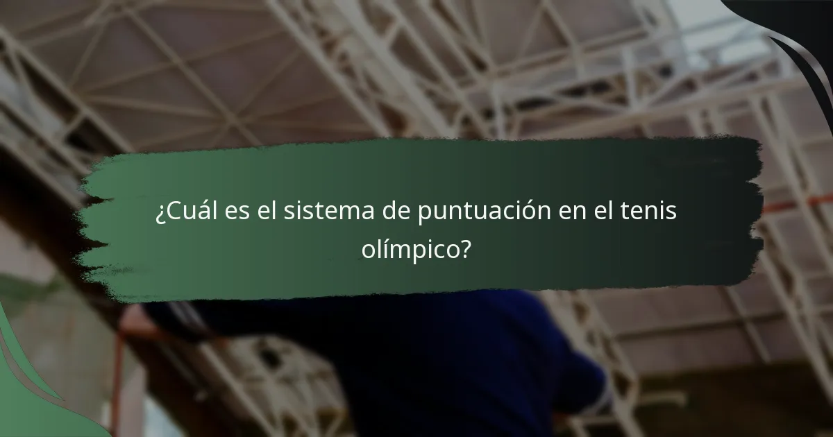 ¿Cómo se comparan las reglas de puntuación del tenis olímpico con otros torneos?