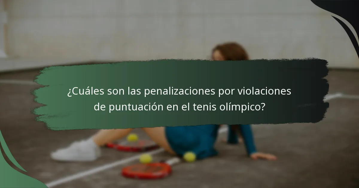 ¿Cómo se aplican las reglas durante los partidos de tenis olímpico?
