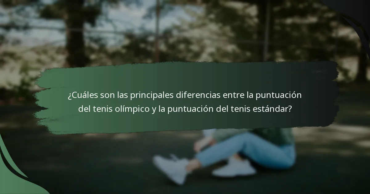 ¿Cómo funciona la puntuación por ventaja en el tenis olímpico?