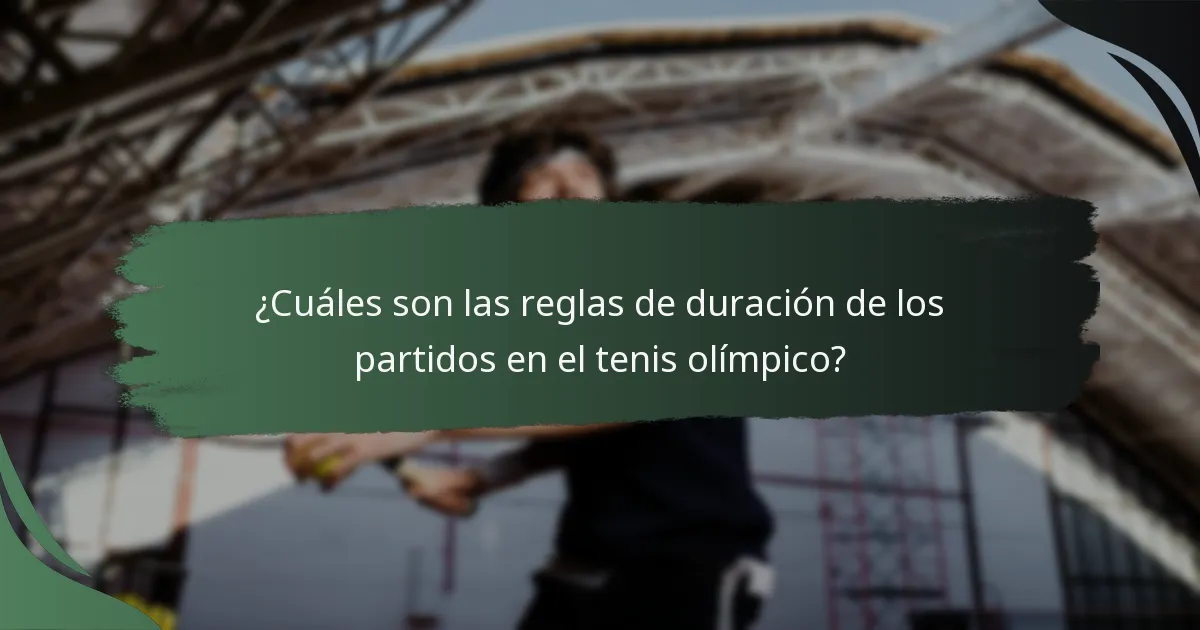 ¿Cuáles son las regulaciones para los descansos durante los partidos de tenis olímpico?