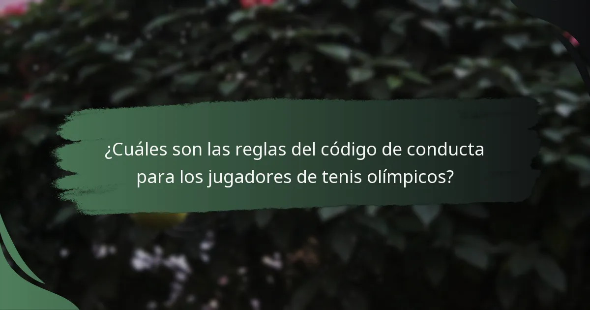 ¿Cómo se define la deportividad en el tenis olímpico?
