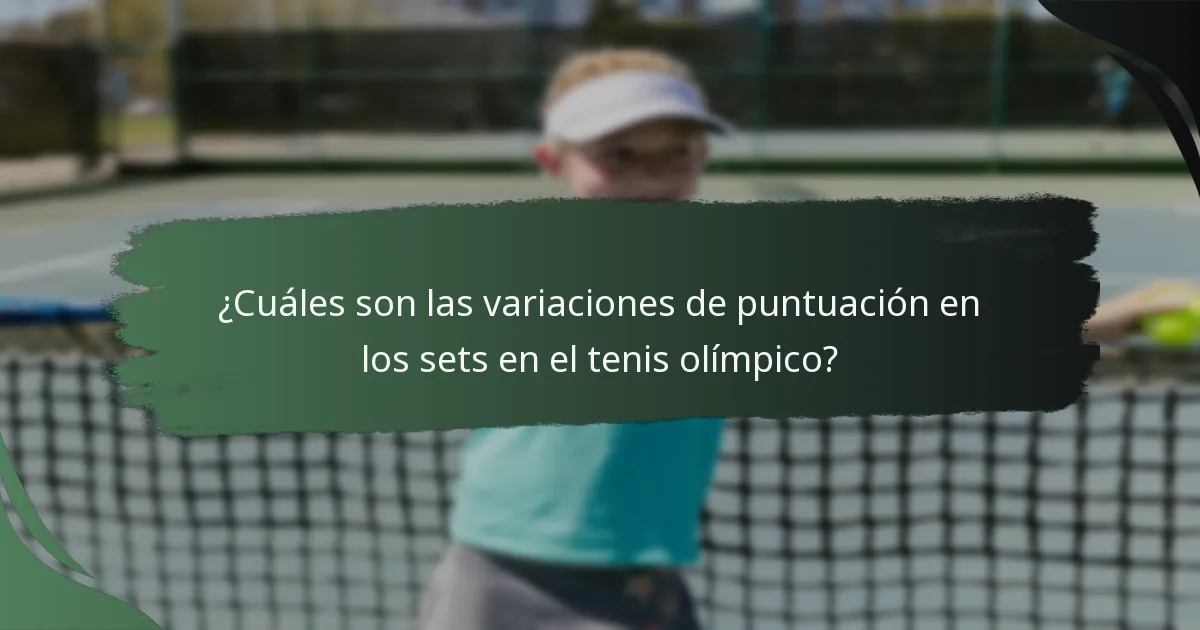¿Cuáles son los conceptos erróneos comunes sobre la puntuación del tenis olímpico?