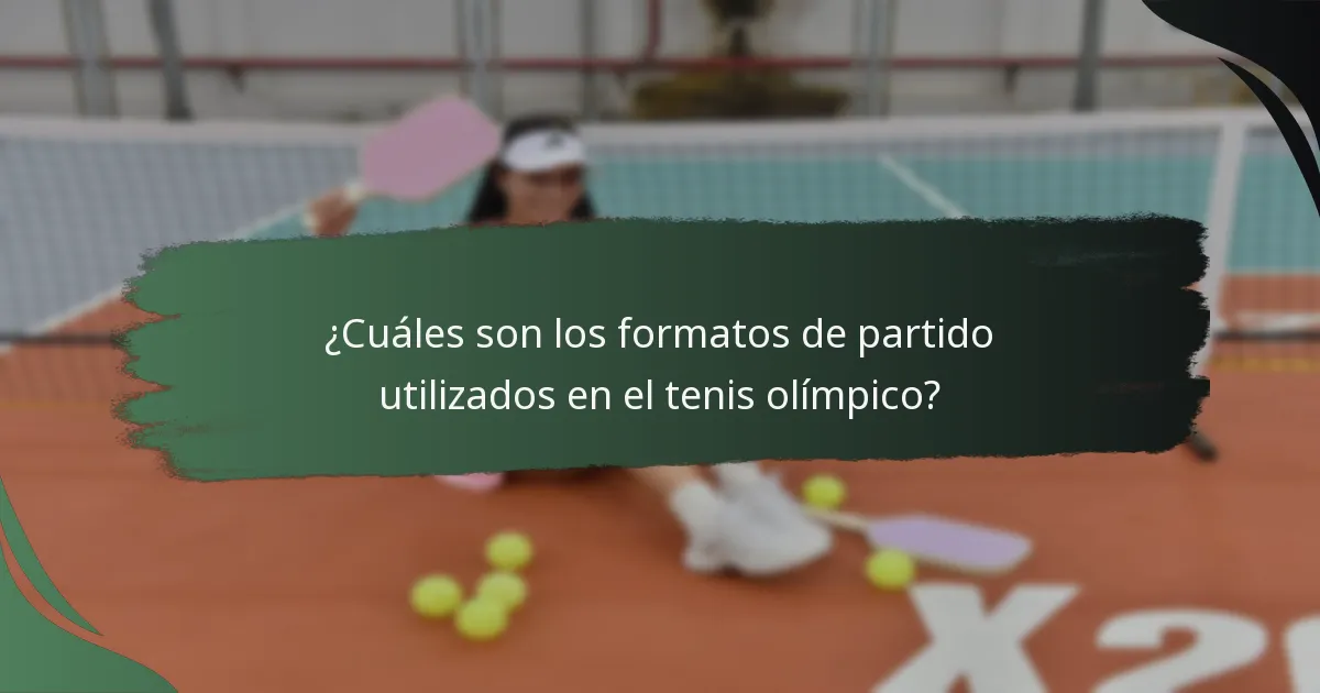 ¿Cómo se diferencia el tenis olímpico de otros torneos?