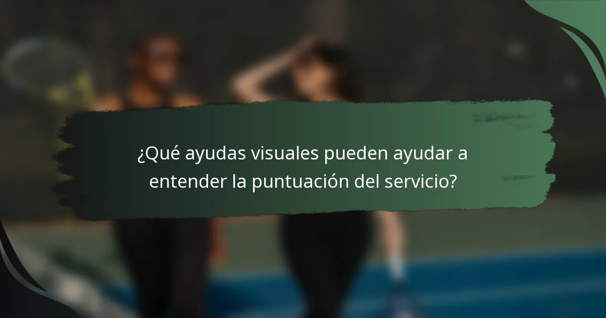 ¿Qué ayudas visuales pueden ayudar a entender la puntuación del servicio?