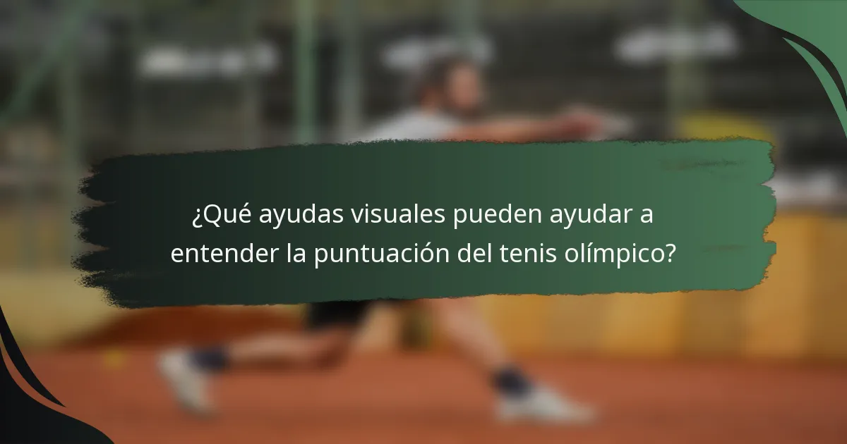 ¿Qué ayudas visuales pueden ayudar a entender la puntuación del tenis olímpico?