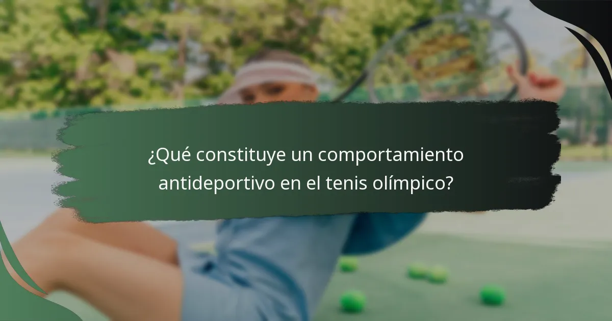 ¿Cómo se compara la conducta de los jugadores en el tenis olímpico con otros deportes?