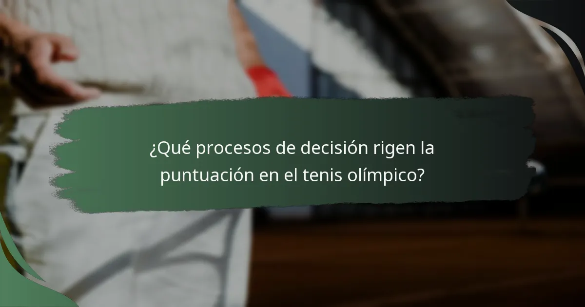 ¿Qué regulaciones afectan la puntuación en el tenis olímpico?